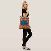 Boho Celestial Sun Moon Monogram Script Canvas tas (Op model)