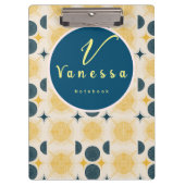 Boho Celestial Sun Moon Monogram Script Klembord (Voorkant)