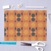 Boho Celestial Sun Moon Oranje Pattern Tissuepapier (Craft)