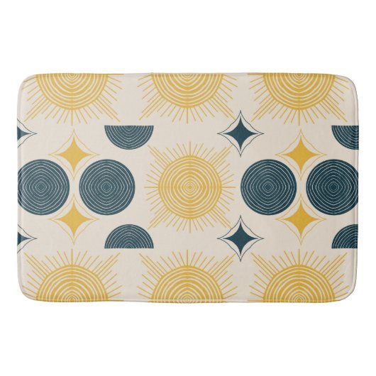 Boho Celestial Sun Moon Pattern Badmat (Voorkant)