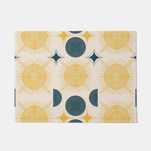 Boho Celestial Sun Moon Pattern Deurmat (Voorkant)