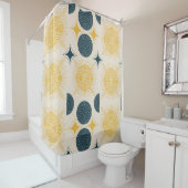 Boho Celestial Sun Moon Pattern Douchegordijn (In situ)