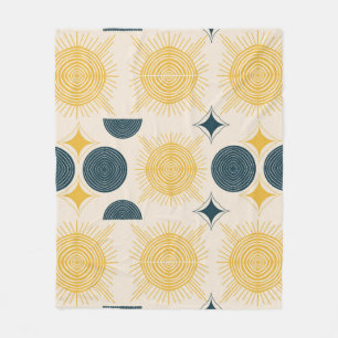 Boho Celestial Sun Moon Pattern Fleece Deken