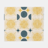 Boho Celestial Sun Moon Pattern Fleece Deken (Voorkant (Horizontaal))