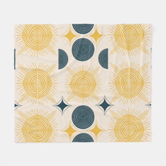 Boho Celestial Sun Moon Pattern Fleece Deken (Voorkant (Horizontaal))