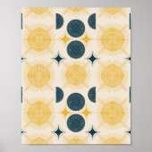 Boho Celestial Sun Moon Pattern Poster (Voorkant)