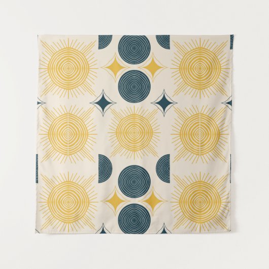 Boho Celestial Sun Moon Pattern Wandkleed (Voorkant)