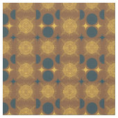 Boho Celestial Sun Moon Rustic Pattern Stof (Close Up)