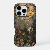 Boho Celestial Sun Moon Wildflower Garden iPhone Hoesje (Achterkant)