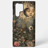 Boho Celestial Sun Moon Wildflower Garden Samsung Galaxy Hoesje (Achterkant)