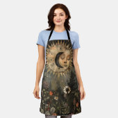 Boho Celestial Sun Moon Wildflower Garden Schort (Gedragen)