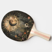 Boho Celestial Sun Moon Wildflower Garden Tafeltennisbatje (Zijkant)