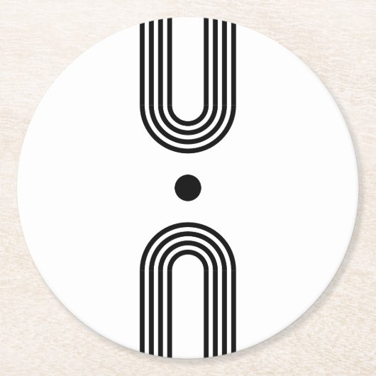 Boho celestial Sun Ronde Kartonnen Onderzetter (Voorkant)