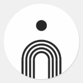 Boho Celestial Sun Ronde Sticker (Voorkant)