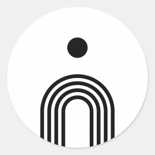 Boho Celestial Sun Ronde Sticker (Voorkant)