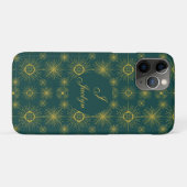 Boho Celestial Sun Stars Gepersonaliseerd Blauwgro Case-Mate iPhone Case (Achterkant (horizontaal))