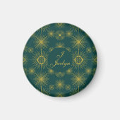 Boho Celestial Sun Stars Gepersonaliseerd Blauwgro Magneet (Voorkant)