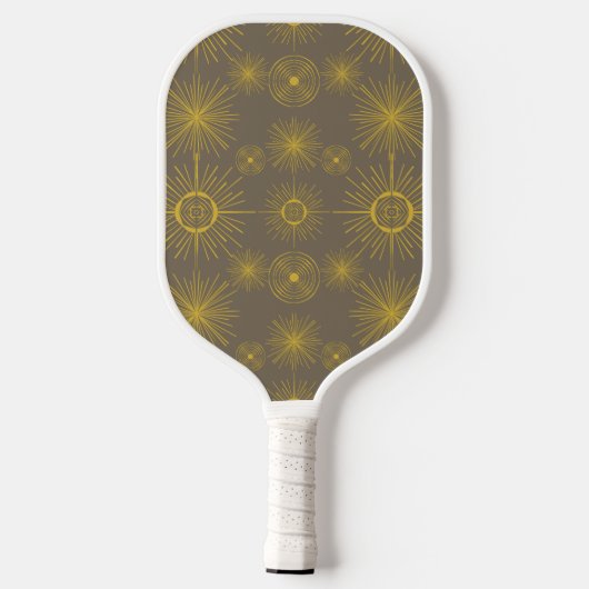 Boho Celestial Sun Stars Gepersonaliseerd grijs Pickleball Paddle (Achterkant)