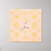 Boho Celestial Sun Stars Gepersonaliseerd roze Canvas Afdruk (Voorkant)