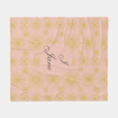 Boho Celestial Sun Stars Gepersonaliseerd roze Fleece Deken (Voorkant (Horizontaal))