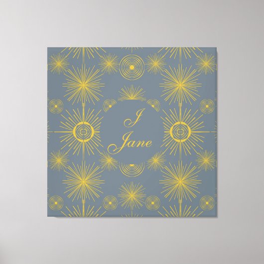 Boho Celestial Sun Stars Gepersonaliseerde Vintage Canvas Afdruk (Voorkant)