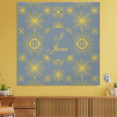 Boho Celestial Sun Stars Gepersonaliseerde Vintage Canvas Afdruk (Insitu (Woonkamer))