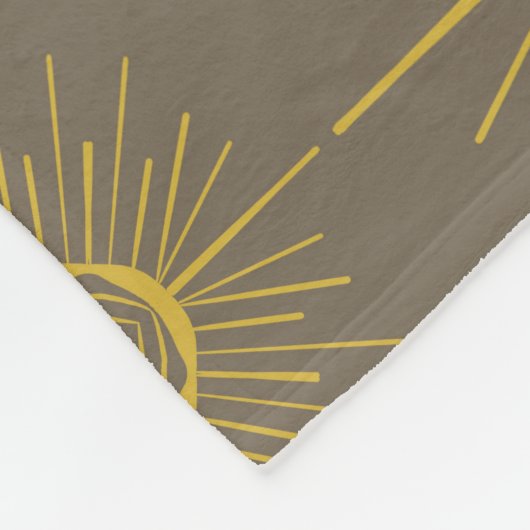 Boho Celestial Sun Stars Gray Pattern Fleece Deken (Hoek)