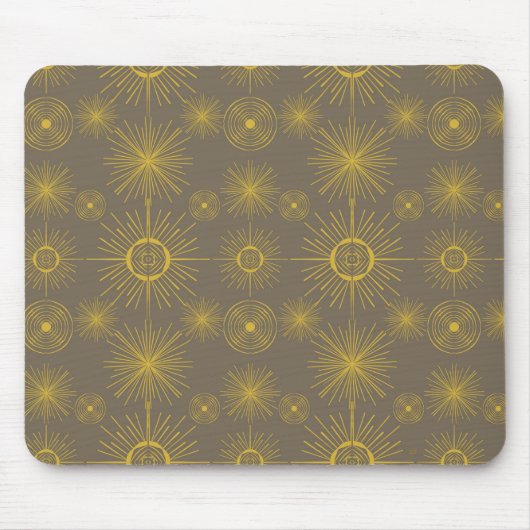 Boho Celestial Sun Stars Gray Pattern Muismat (Voorkant)