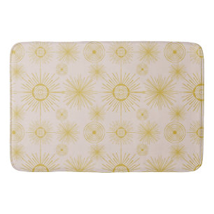 Boho Celestial Sun Stars Ivory Pattern Badmat