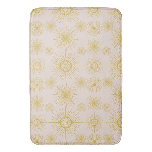 Boho Celestial Sun Stars Ivory Pattern Badmat (Voorkant Verticaal)