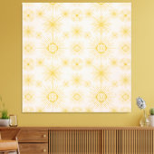 Boho Celestial Sun Stars Ivory Pattern Canvas Afdruk (Insitu (Woonkamer))