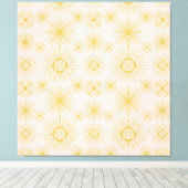 Boho Celestial Sun Stars Ivory Pattern Canvas Afdruk (Insitu (Houten vloer))