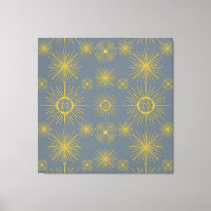 Boho Celestial Sun Stars  Pattern Canvas Afdruk
