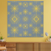 Boho Celestial Sun Stars  Pattern Canvas Afdruk (Insitu (Woonkamer))