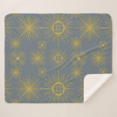 Boho Celestial Sun Stars Pattern Sherpa Deken (Voorkant (horizontaal))