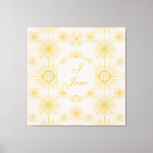 Boho Celestial Sun Stars Personalized Ivory Canvas Afdruk (Voorkant)