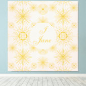 Boho Celestial Sun Stars Personalized Ivory Canvas Afdruk (Insitu (Houten vloer))