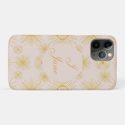 Boho Celestial Sun Stars Personalized Ivory Case-Mate iPhone Case (Achterkant (horizontaal))
