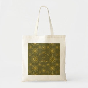 Boho Celestial Sun Stars Persoonlijk Groen Tote Bag