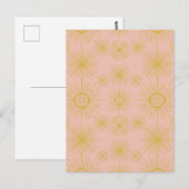 Boho Celestial Sun Stars roze Pattern Briefkaart (Voorkant / Achterkant)
