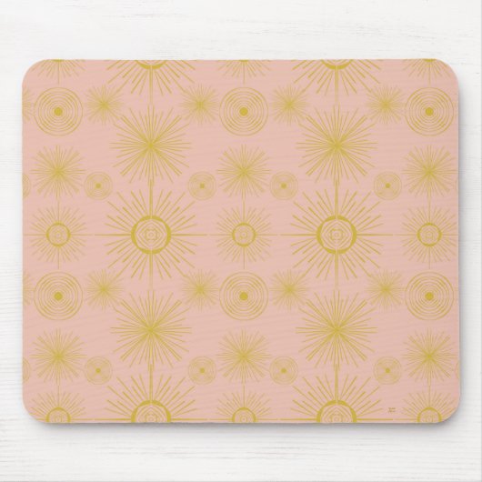 Boho Celestial Sun Stars roze Pattern Muismat (Voorkant)
