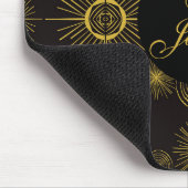 Boho Celestial Sun Stars Zwart Muismat (Hoek)