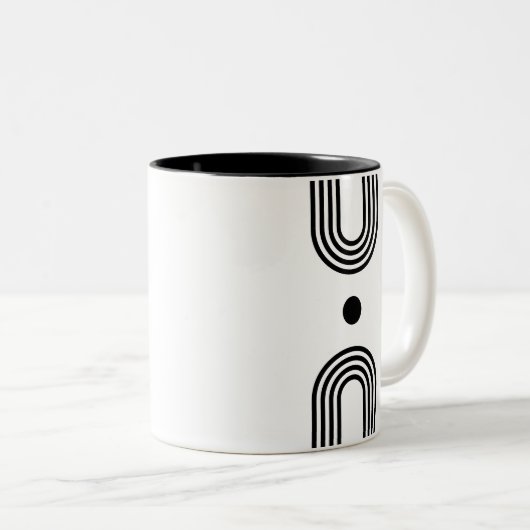 Boho celestial Sun Tweekleurige Koffiemok (Voorkant rechts)