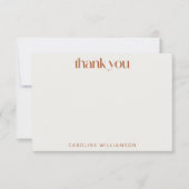 Boho Celestial Terracotta Personalized Stationery Bedankkaart (Voorkant)