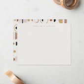 Boho Celestial Terracotta Personalized Stationery Notitiekaartje (Voorkant / Achterkant in situ)