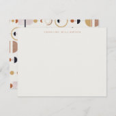 Boho Celestial Terracotta Personalized Stationery Notitiekaartje (Voorkant / Achterkant)