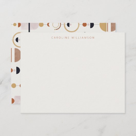 Boho Celestial Terracotta Personalized Stationery Notitiekaartje (Voorkant / Achterkant)
