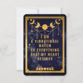Boho Celestial Vibrational Match Affirmation Kaart (Achterkant)