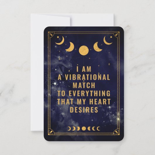 Boho Celestial Vibrational Match Affirmation Kaart (Achterkant)