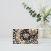 Boho Celestial Visitekaartje – Kosmische Nachtelij (Staand voorkant)